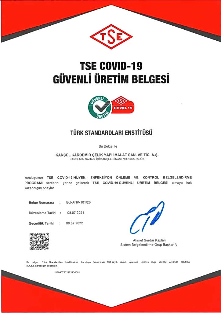 TSE COVID 19 GÜVENLİ ÜRETİM BELGESİ